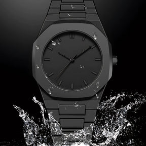 Montre minimaliste All Black pour homme - 40,5 mm - Polycarbonate | Résistante à l'eau